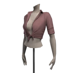 Plain Front Tie Shirt