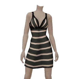 Foal Black And White Striped Dress