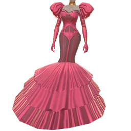 La Haute Couture Pink And Gold Couture Body Corset Dress