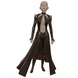 La Haute Couture Luxury Gothic Longcoat Outfit