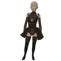 La Haute Couture Luxury Goth Minidress Outfit