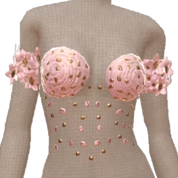La Haute Couture Frosted Pink Rose Glitter Top