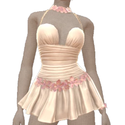 La Haute Couture Lilac Petal Detail Cream Dress