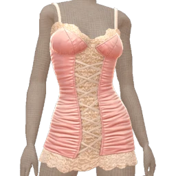 La Haute Couture Pink Satin And Lace Corset Dress