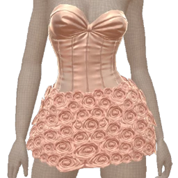 La Haute Couture Peach Corset Flower Dress