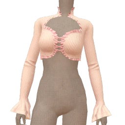 La Haute Couture Lace-Up Babydoll Long Sleeve Top