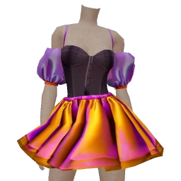 Cosmos Sunset Witching Mini Puff Dress