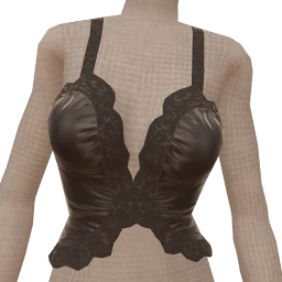 La Haute Couture Black Satin Lace Camisole