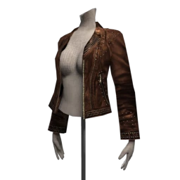 Brown Punk Leather Jacket 