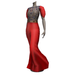 Crimson Flame Art Deco Dress