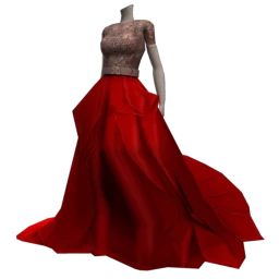 Crimson Flame Baroque Dress 