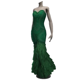 Elegant Mermaid Dress - Deep Forest