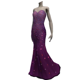 Opulent Mermaid Dress - Deep Purple