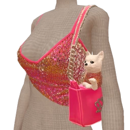 Mahiki Asymmetrical Sequin Top And Dog Bag