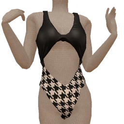 Mahiki Dog Tooth Print Swimsuit