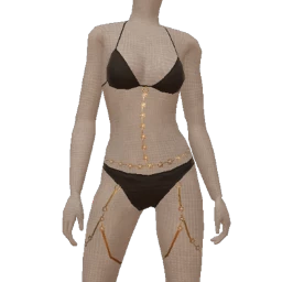 Mahiki Black Bikini With Daisies Body Chain