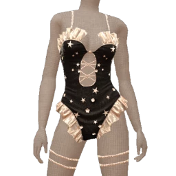 Mahiki Black Floral Frill Swimsuit