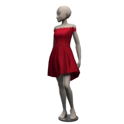 Ponte Knit Skater Dress with Off-Shoulder Trim