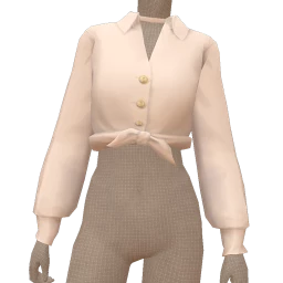 USAesthetics White Knotted Long Sleeved Top