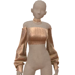 Ikon Elite Knitted Glitter Gold Cropped Jumper