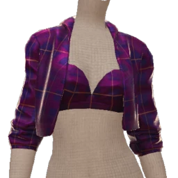 Ikon Elite Rose-Violet Metallic Tartan Crop Top