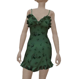 Palermo Green Floral Textured Dress