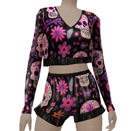 Palermo Floral Skulls Pyjama Set