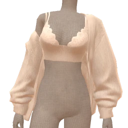 Palermo Layered Cream Chunky Knit Cardigan