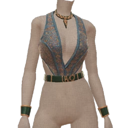 LHC Embroidered Belted Vintage V Neck Top