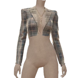 LHC Silver Plastic Tweed Cropped Jacket