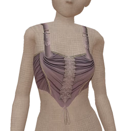 Cloud Nine Faded Purple Ruched Satin Corset Top