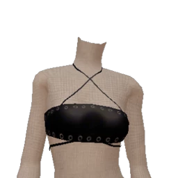 Delirious Black Strappy Stud Crop Top
