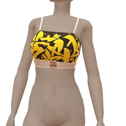 Drop Science Black And Yellow Graffiti Print Crop Top