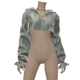 Drop Science Silver Silk Baggy Cropped Sweater