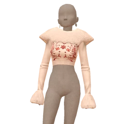 Ikon Elite Plush Fur Trim White Knitted Winter Jumper