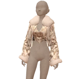 Ikon Elite White Leather And Metallic Gold Silk Fur Trim Jacket