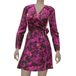 Scoop Rosette Satin Mini Dress