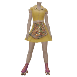 SHFTR Roller Skate Waitress Golden Uniform
