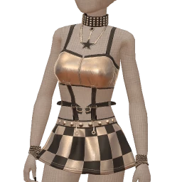 Delirious Silver Check Skater Punk Dress