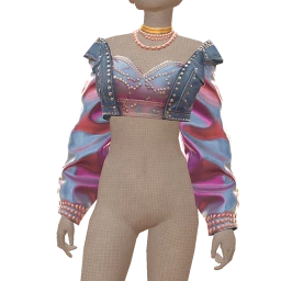 Cloud Nine Yuna Rainbow Reflection Cropped Jacket