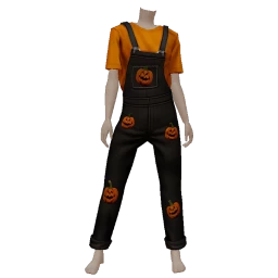Cosmos Black And Orange Pumpkin Dungarees