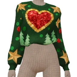 Cosmos Green Cosy Knit Festive Sweater