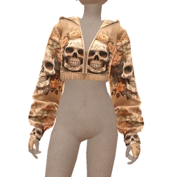 USAesthetics Dia De Los Muertos Relaxed Cropped Boho Jacket