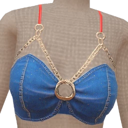 USAesthetics Denim Cut-Out Chain Bralette
