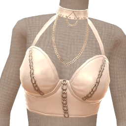 USAesthetics White Plastic Chain Cropped Corset