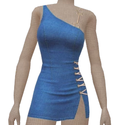 USAesthetics Denim Silver Star Dress