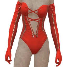 USAesthetics Red Racer Corset Bodysuit