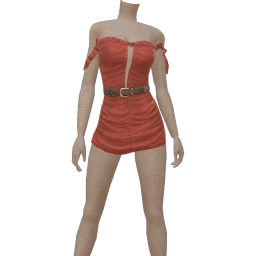 USAesthetics Red Denim Dress