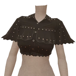 USAesthetics Cropped Black Tee With Studs