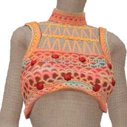 USAesthetics Tangerine Chunky Crochet Top